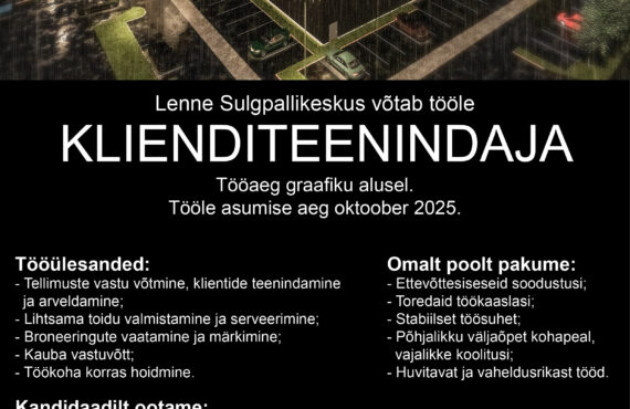 Võtame tööle klienditeenindaja!