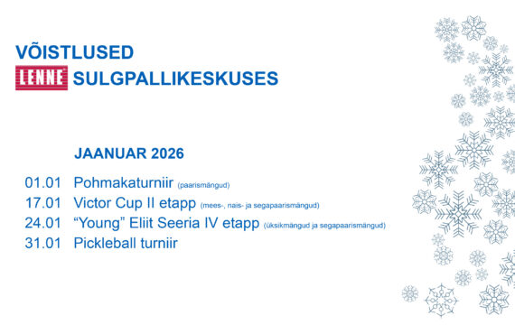 Jaanuari võistlused Lenne Sulgpallikeskuses