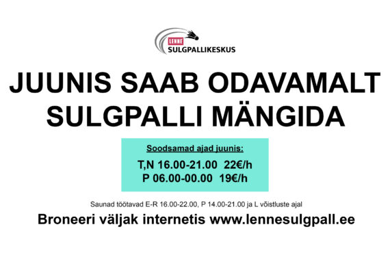 Juunis sulgpalliväljak soodsamalt