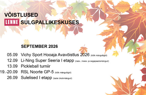 Septembri võistlused Lenne Sulgpallikeskuses
